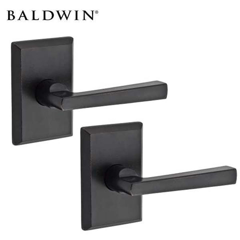 Baldwin Reserve - PS.TAP.RSR - Taper Lever - Rustic Square Rose - 481 - Dark Bronze - Passage - Grade 2 - RH - UHS Hardware