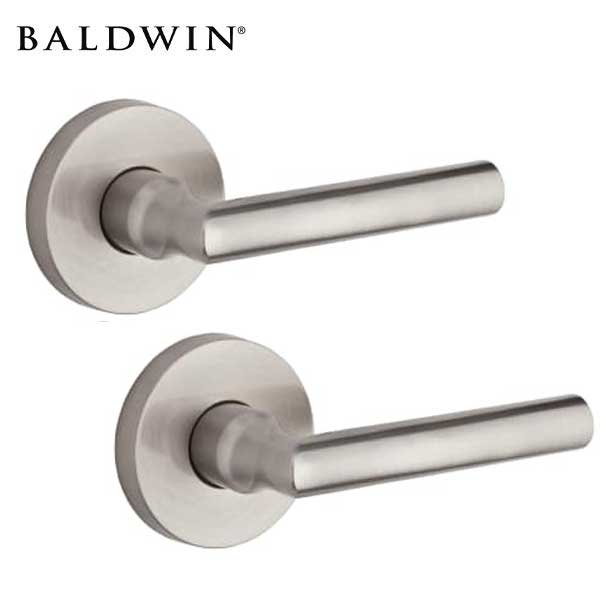 Baldwin Reserve - PS.TUB.CRR- Tubular Lever - Contemporary Round Rose - 150 - Satin Nickel - Passage - Grade 2 - RH - UHS Hardware