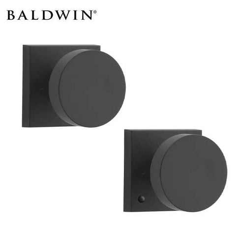 Baldwin Reserve - PV.CON.CSR - Contemporary Knob - Square Rose - 190 - Satin Black - Privacy - Grade 2 - UHS Hardware