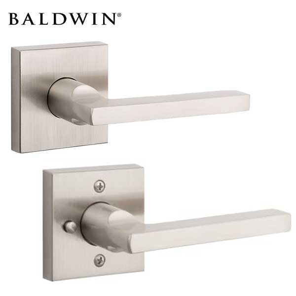 Baldwin Reserve - PV.SQU.CSR - Contemporary Square Lever - Square Rose - 150 - Satin Nickel - Privacy - Grade 2 - LH - UHS Hardware