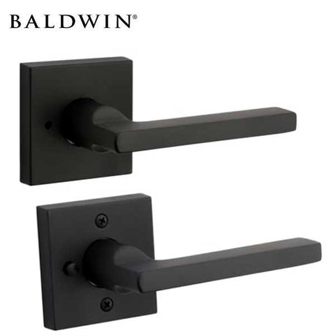 Baldwin Reserve - PV.SQU.CSR - Contemporary Square Lever - Square Rose - 190 - Satin Black - Privacy - Grade 2 - RH - UHS Hardware