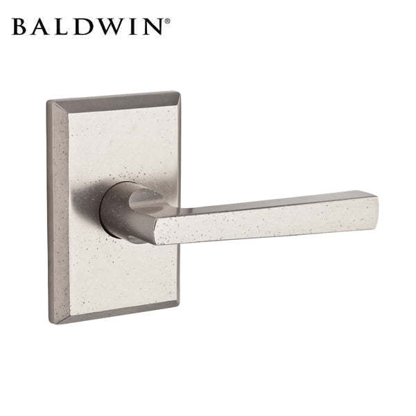 Baldwin Reserve - Taper Privacy Leverset - Rustic Square Rose - White Bronze - RH - Grade 2 - UHS Hardware