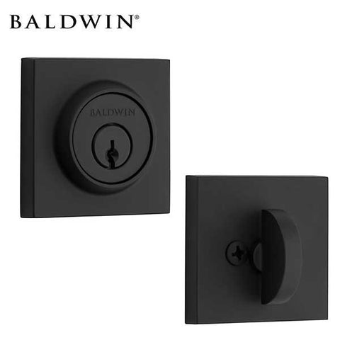 Baldwin Reserve - SC.CSD - Contemporary Square Deadbolt - Singl Cyl - 190 - Satin Black - Grade 2 - UHS Hardware