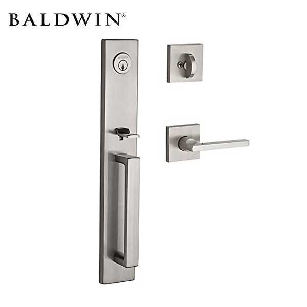 Baldwin Reserve - Santa Cruz Contemporary Square Rose Handleset - Singl Cyl - 150 - Satin Nickel - Grade 2 - RH - UHS Hardware