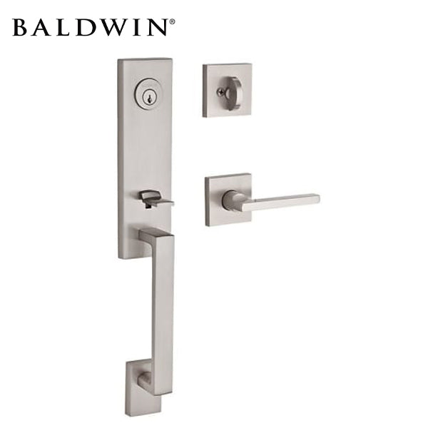 Baldwin Reserve - Seattle Contemporary Lever Handleset - Singl Cyl - Contemporary Square Rose - 150 - Satin Nickel - Grade 2 - RH - UHS Hardware