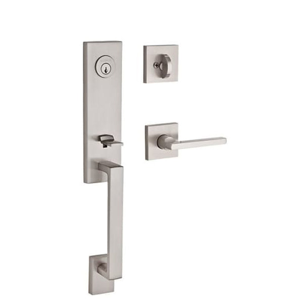 Baldwin Reserve - Seattle Contemporary Lever Handleset - Singl Cyl - Contemporary Square Rose - 150 - Satin Nickel - Grade 2 - RH - UHS Hardware