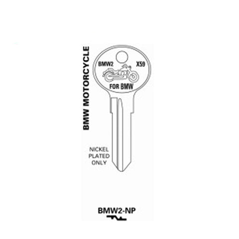 JET - BMW2-NP - BMW Nickel Plated Motorcycle Key Blank - UHS Hardware