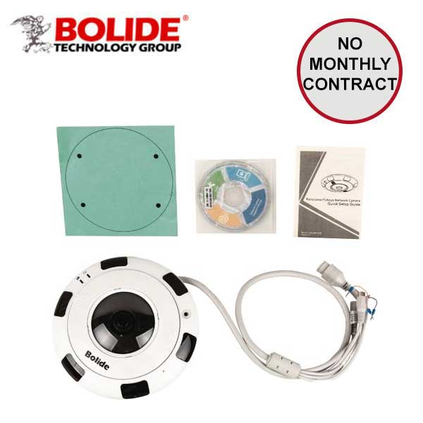 Bolide - IP / 12MP / Fisheye Camera / Fixed / 1.8mm Lens / WDR / 10m IR / 360° Panoramic / 12VDC POE / IP66 / BN1208FE - UHS Hardware