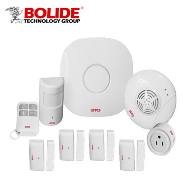 Bolide - Wireless Alarm Security Kit - 9 Pieces - Motion Sensors / Smart Plug / Central Hub - App Controlled - White - UHS Hardware