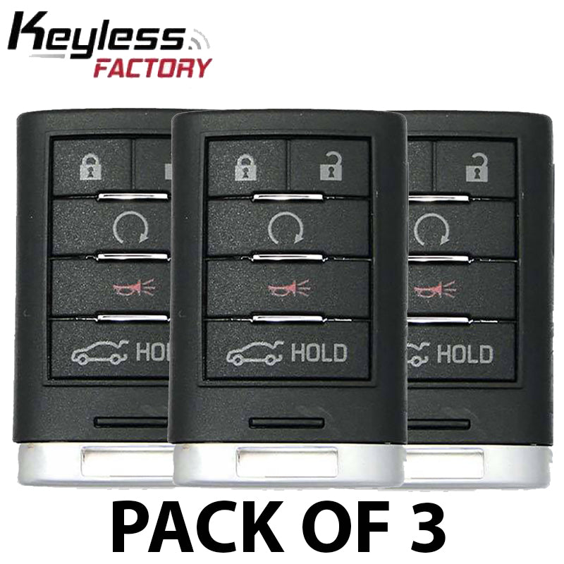 3 x 2013-2015 Cadillac ATS XTS / 5-Button Smart Key w/ Trunk / PN: 22856930 / NBG009768T (AFTERMARKET) (Pack of 3) - UHS Hardware