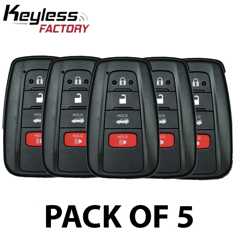 5 x 2018-2020 Toyota Camry / 4-Button Smart Key / HYQ14FBC / 0351 (AFTERMARKET) (Pack of 5) - UHS Hardware