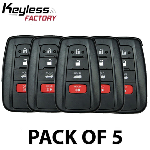 5 x 2018-2020 Toyota Camry / 4-Button Smart Key / HYQ14FBC / 0351 (AFTERMARKET) (Pack of 5) - UHS Hardware