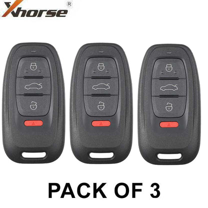 3 Xhorse - 2013-2019 Audi / 4-Button Smart Key / BCM2  / 754J /  Comfort Access / 315 Mhz (Pack of 3) - UHS Hardware
