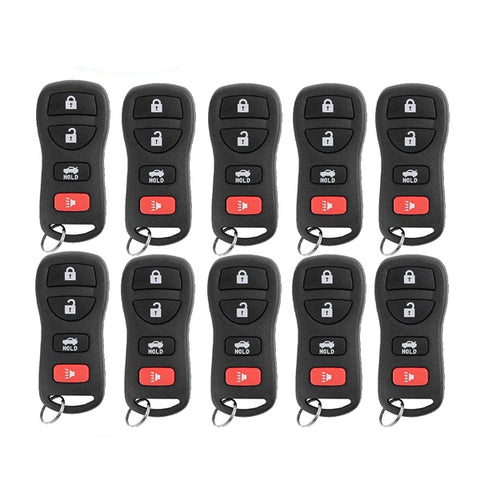 10 x 2002-2017 Nissan / Infiniti / 4-Button Keyless Entry Remote / KBRASTU15  (AFTERMARKET) (Pack of 10) - UHS Hardware