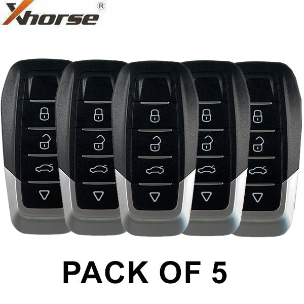 5 x Xhorse - XKFEF6EN / 4-Button Universal Remote Key for VVDI Key Tool (Wired) (Pack of 5) - UHS Hardware