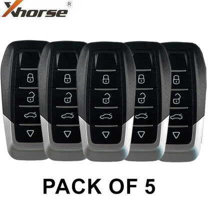 5 x Xhorse - XKFEF6EN / 4-Button Universal Remote Key for VVDI Key Tool (Wired) (Pack of 5) - UHS Hardware