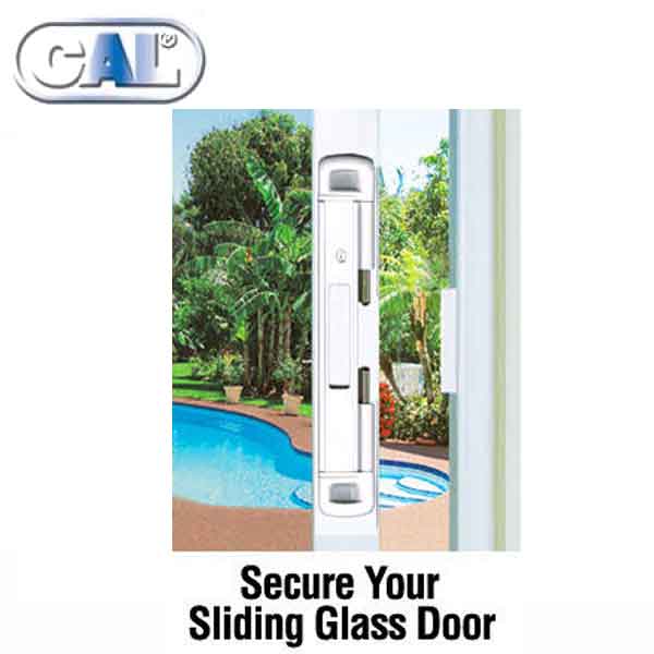 5 x CAL Double Bolt Lock - Sliding Glass Door Lock - White Finish - UHS Hardware