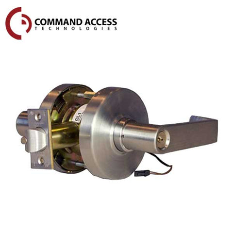 Command Access - Electrified Cylindrical Clutch Lever Lock - Fail Secure - Request to Exit - Storeroom - L6 Lever - 24V - Satin Chrome - Grade 1 - UHS Hardware