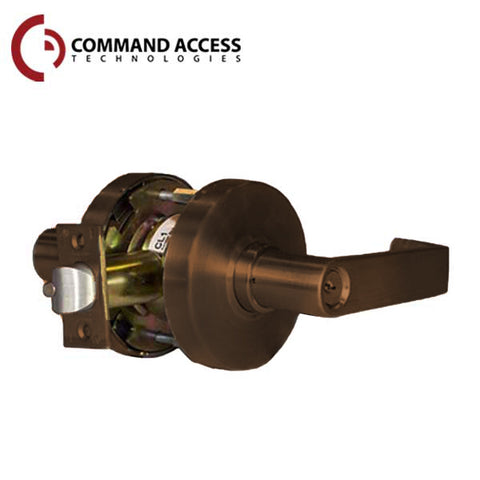 Command Access - Cylindrical Clutch Lever Set - Fail Secure - Storeroom - L6 Lever - 12 VDC - Oil Rubbed Bronze - Grade 1