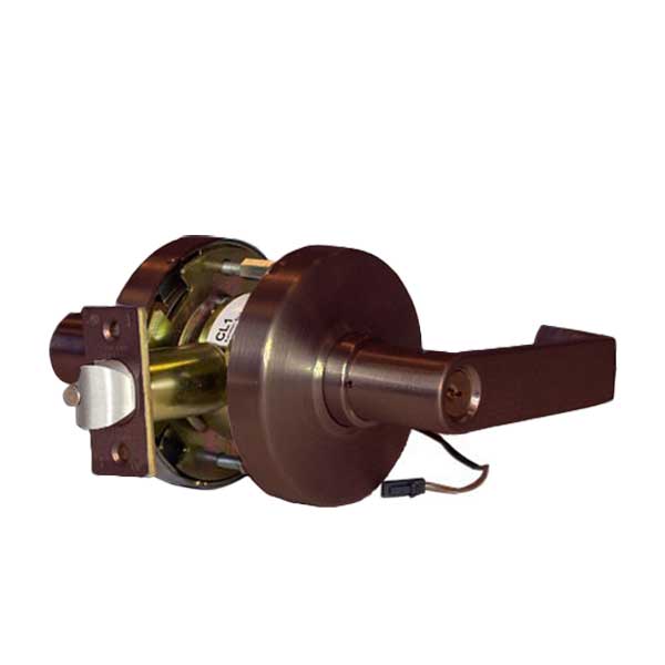 Command Access - Electrified Cylindrical Clutch Lever Lock - Fail Secure - Storeroom - L6 Lever - 24V - Duronatic Bronze - Grade 1 - UHS Hardware