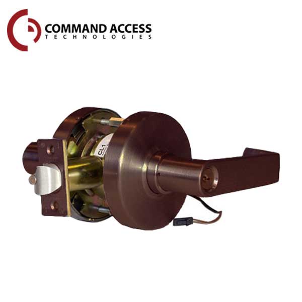 Command Access - Electrified Cylindrical Clutch Lever Lock - Fail Secure - Storeroom - L6 Lever - 24V - Duronatic Bronze - Grade 1 - UHS Hardware