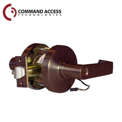 Command Access - Electrified Cylindrical Clutch Lever Lock - Fail Secure - Storeroom - L6 Lever - 24V - Duronatic Bronze - Grade 1 - UHS Hardware