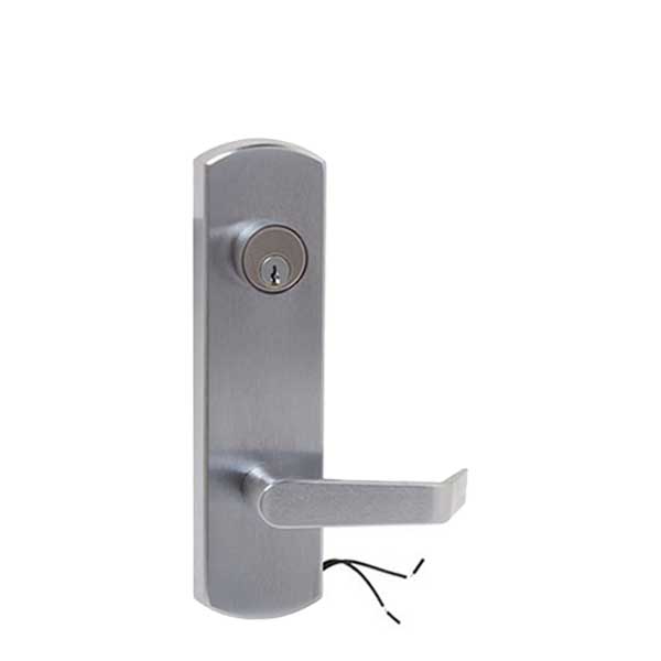 Command Access - ET25 - Electrified Exit Trim - Fail Secure - 24V - 5' Bridge Rectifier - Satin Chrome - UHS Hardware
