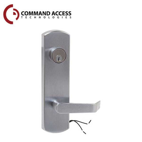 Command Access - ET25 - Electrified Exit Trim - Fail Secure - 24V - 5' Bridge Rectifier - Satin Chrome - UHS Hardware