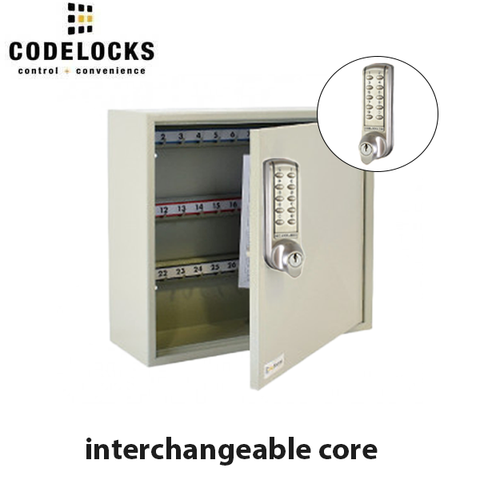 CodeLocks - Key Secure Hook Key Cabinet w/ CL2255 - Portable - Medium Duty - Electronic Lock - Tubular Mortise Latch - Key Override - Optional Lock Prep - 50 Keys - UHS Hardware