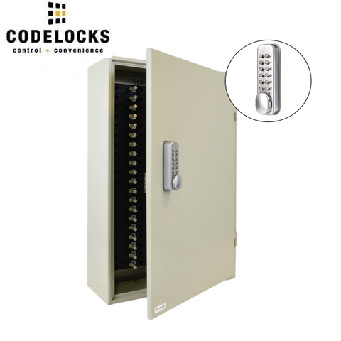 CodeLocks - Key Control Hook Key Control Cabinet w/ CL160 - Self Closing - Mechanical Lock - Tubular Mortise Latch - Hold Back Feature - QuickCode - Optional Cabinet Size - UHS Hardware