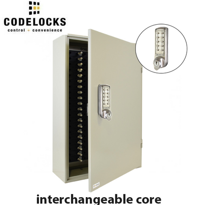 CodeLocks - Key Control Hook Key Control Cabinet w/ CL2255 - Brushed Steel - Electronic Lock - Tubular Mortise Latch - Optional Lock Prep - Optional Size - UHS Hardware