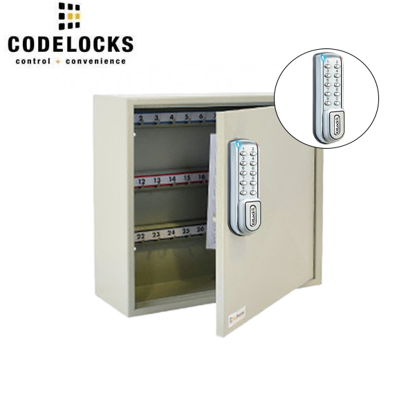 CodeLocks - Key Secure Hook Padlock Cabinet w/ KL1200 - Portable - IP54 - Heavy Duty - Keyless Access - Private & Public Function - Master & User - 50 Keys - UHS Hardware