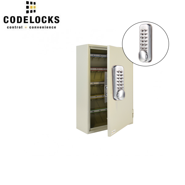 CodeLocks - Key Secure Extra Security Padlock Cabinet w/ CL160 - Mechanical Lock - Tubular Mortise Latch - Hold Back Feature - QuickCode - Optional Cabinet Storage - UHS Hardware