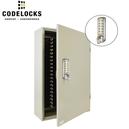 CodeLocks - Key Control Hook Key Control Cabinet w/ CL2255 - Brushed Steel - Electronic Lock - Tubular Mortise Latch - Optional Lock Prep - Optional Size - UHS Hardware