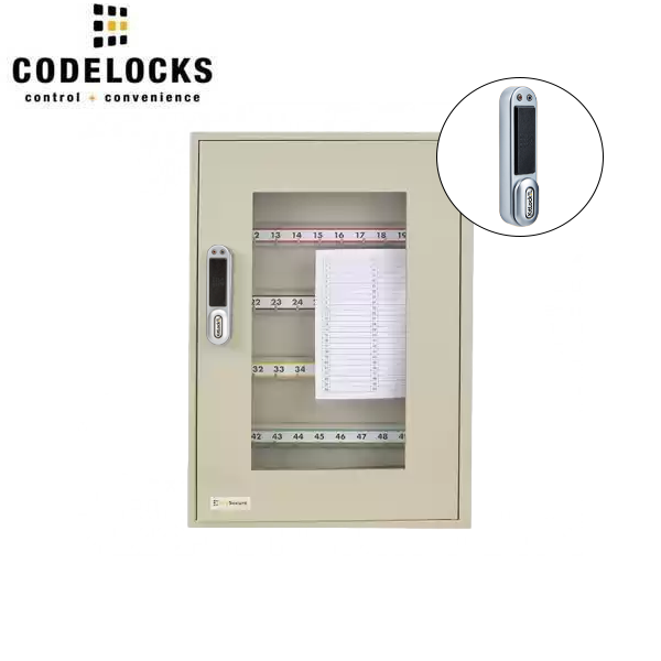 CodeLocks - Key Secure View Hook Padlock Cabinet w/ KL1000 - RFID - Keyless Access - Private & Public Function - Master & User - Optional Cabinet Size - UHS Hardware