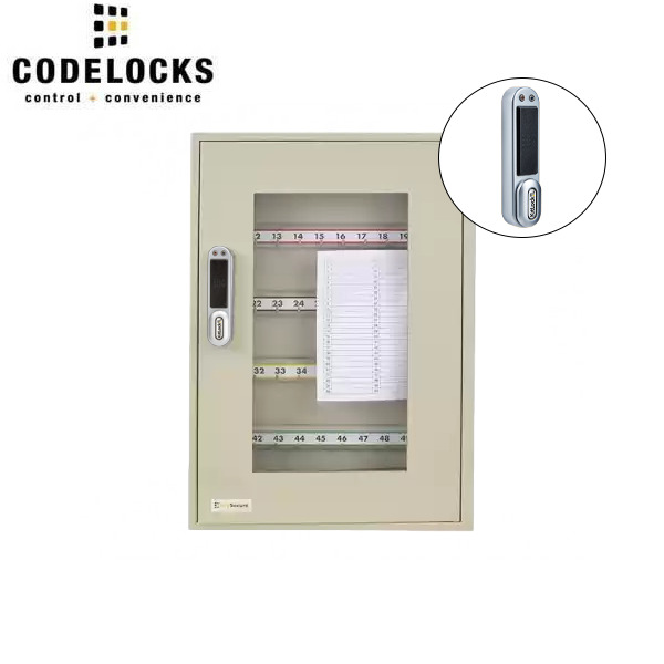 CodeLocks - Key Secure View Hook Key Cabinet w/ KL1000 - RFID - Keyless Access - Private & Public Function - Master & User - Optional Cabinet Size - UHS Hardware