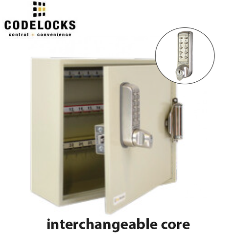 CodeLocks - Key Secure Hook Padlock Cabinet w/ CL2255 - Self Closing - Mechanical Lock - Tubular Mortise Latch - Hold Back Feature - QuickCode - Optional Cabinet Storage - UHS Hardware