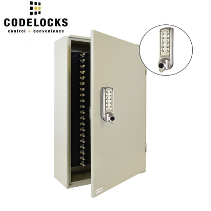 CodeLocks - Key Control Hook Key Control Cabinet w/ CL2255 - Brushed Steel - Electronic Lock - Tubular Mortise Latch - Optional Lock Prep - Optional Size - UHS Hardware