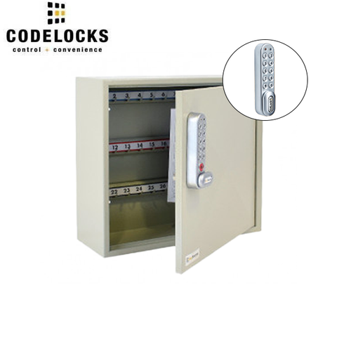 CodeLocks - Key Secure Hook Padlock Cabinet w/ KL1000 - Portable - Keyless Access - Private & Public Function - Master & User - 25 Padlocks - UHS Hardware
