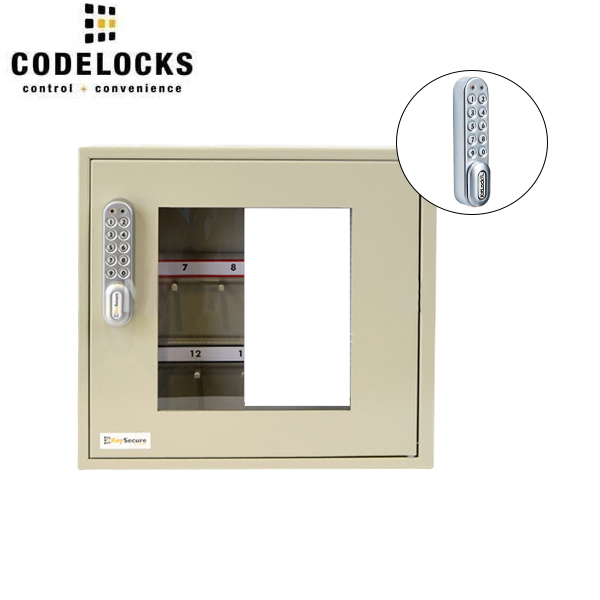 CodeLocks - Key Secure View Hook Key Cabinet w/ KL1000 - Keyless Access - Private & Public Function - Master & User - Optional Cabinet Size - UHS Hardware
