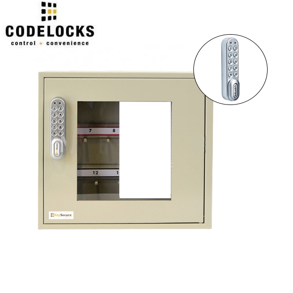 CodeLocks - Key Secure View Hook Padlock Cabinet w/ KL1000 - Keyless Access - Private & Public Function - Master & User - Optional Cabinet Size - UHS Hardware