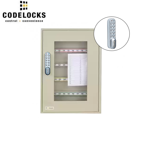 CodeLocks - Key Secure View Hook Key Cabinet w/ KL1000 - Keyless Access - Private & Public Function - Master & User - Optional Cabinet Size - UHS Hardware