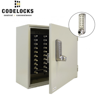 CodeLocks - Key Control Hook Key Control Cabinet w/ CL2255 - Brushed Steel - Electronic Lock - Tubular Mortise Latch - Optional Lock Prep - Optional Size - UHS Hardware
