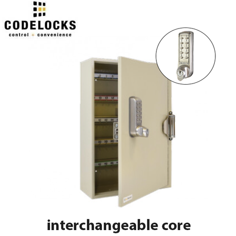 CodeLocks - Key Secure Hook Padlock Cabinet w/ CL2255 - Self Closing - Mechanical Lock - Tubular Mortise Latch - Hold Back Feature - QuickCode - Optional Cabinet Storage - UHS Hardware