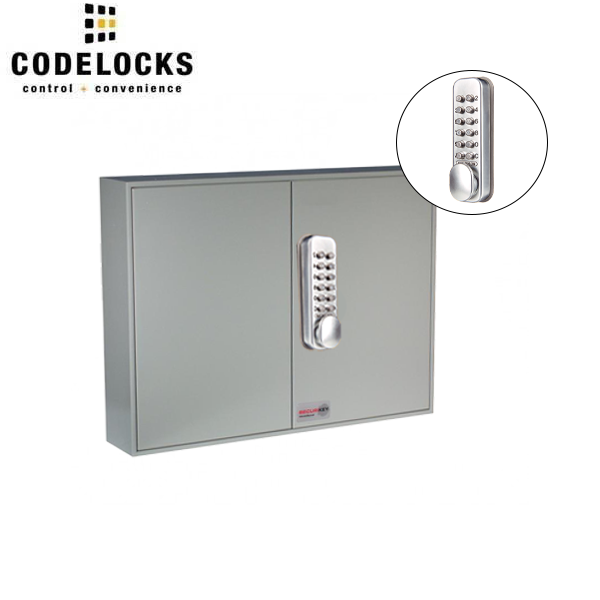 CodeLocks - Key Secure Hook Padlock Cabinet w/ CL160 - Mechanical Lock - Tubular Mortise Latch - Hold Back Feature - QuickCode - Optional Storage - UHS Hardware