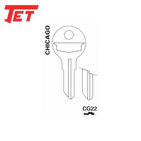 JET - CG22 - Chicago 5-Pin Key Blank - UHS Hardware
