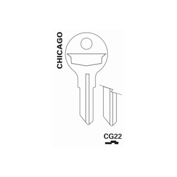 JET - CG22 - Chicago 5-Pin Key Blank - UHS Hardware