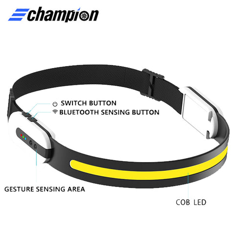 Champion - CP-H004 - Waterproof / Shockproof - Bluetooth - COB Rechargeable LED Headlamp Work Light - 350 Lumens - 1200mAh Rechargeable Battery