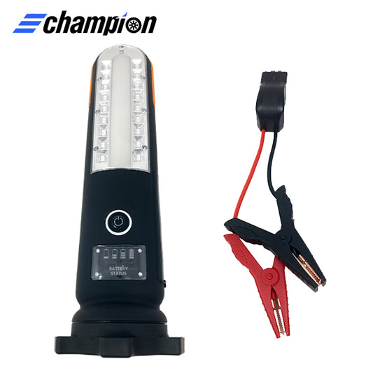 Champion - CP-J002 - 12V Multi-Function Rechargeable COB Work Light & Jump Starter - 500A Peak Cranking Amps - 12000mAh Rechargeable Battery