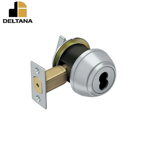 Deltana - Single Deadbolt IC Core Non CYL Grade 1 - 2-3/4" Backset - 1-3/8" - 2" Door Thickness - Universal Handing